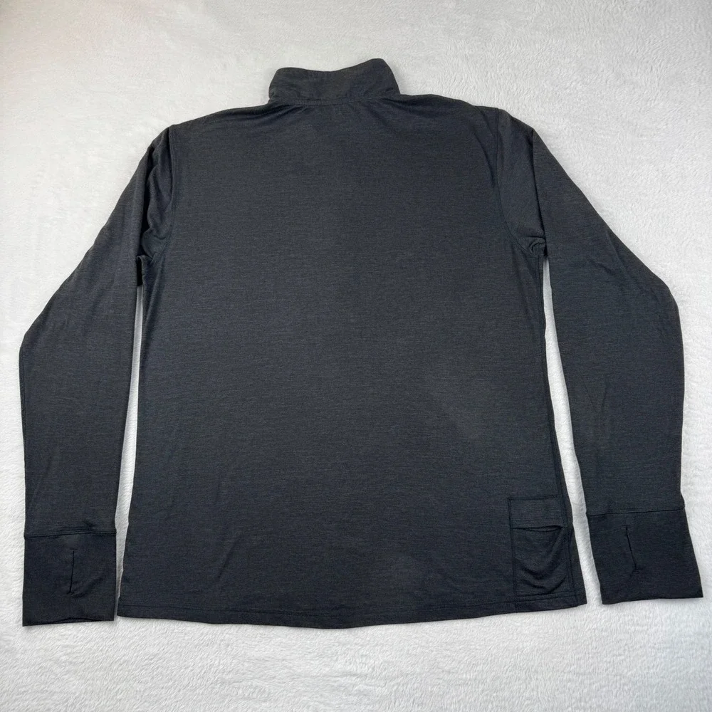 Brooks Quarter Zip Pullover Mens Medium Gray Equilibrium Running Thumbhole Top